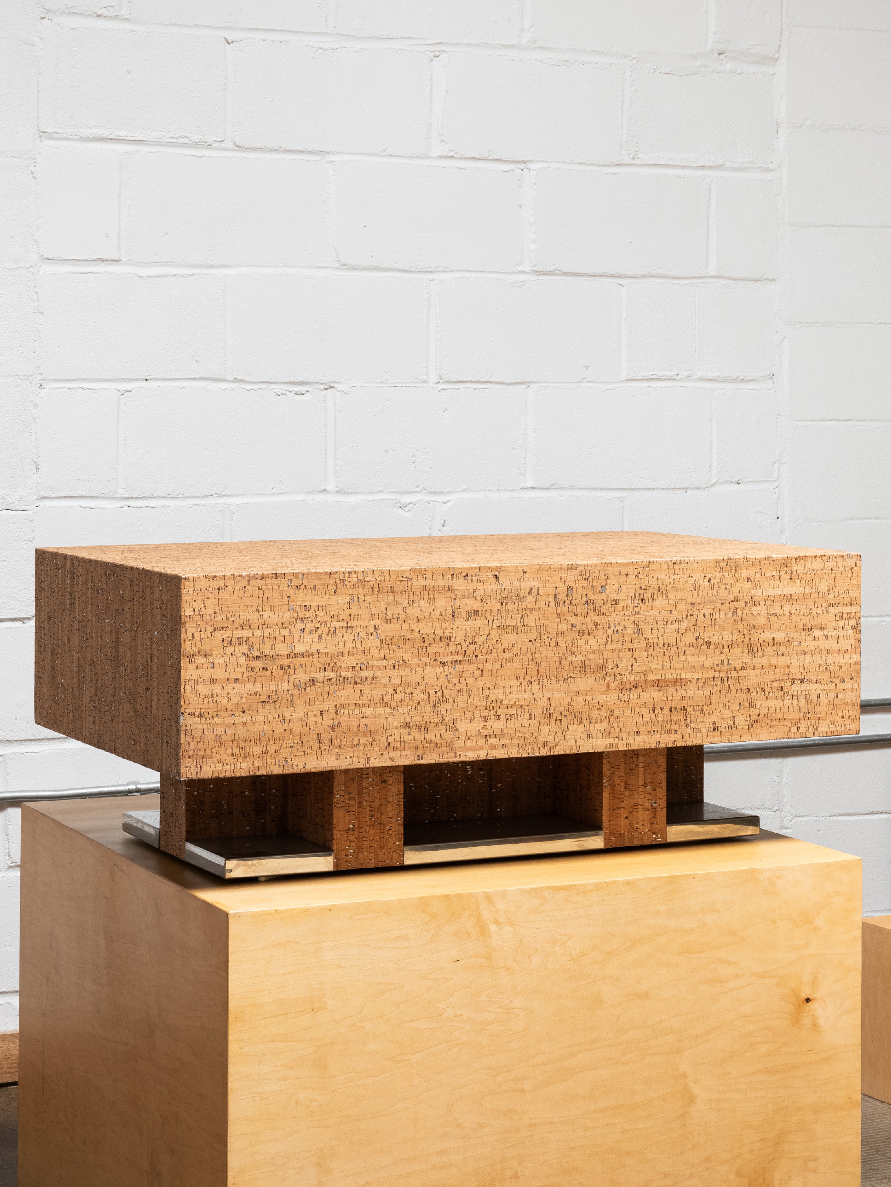 Italian Cork and Silver Coffee Table