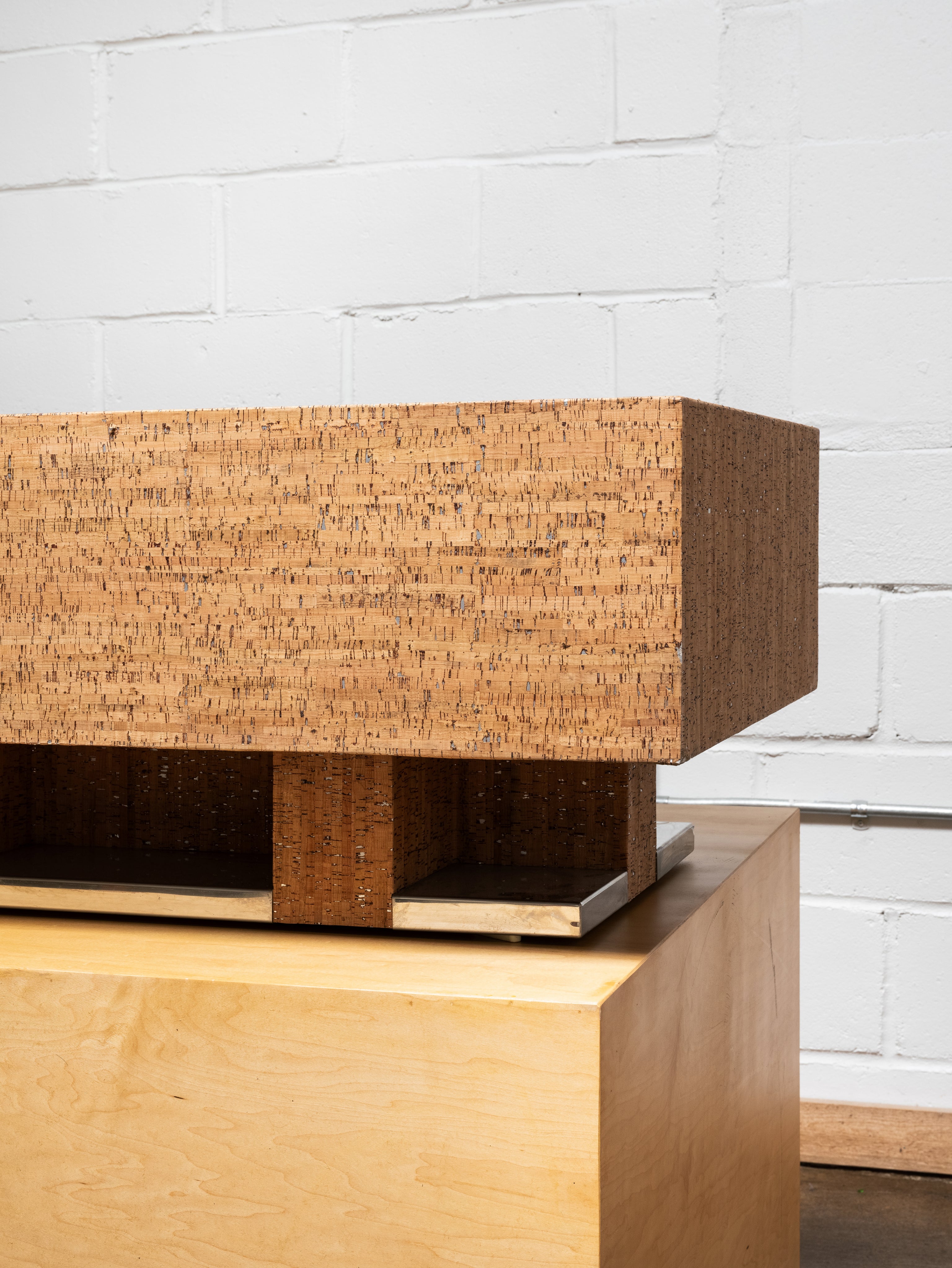 Italian Cork and Silver Coffee Table