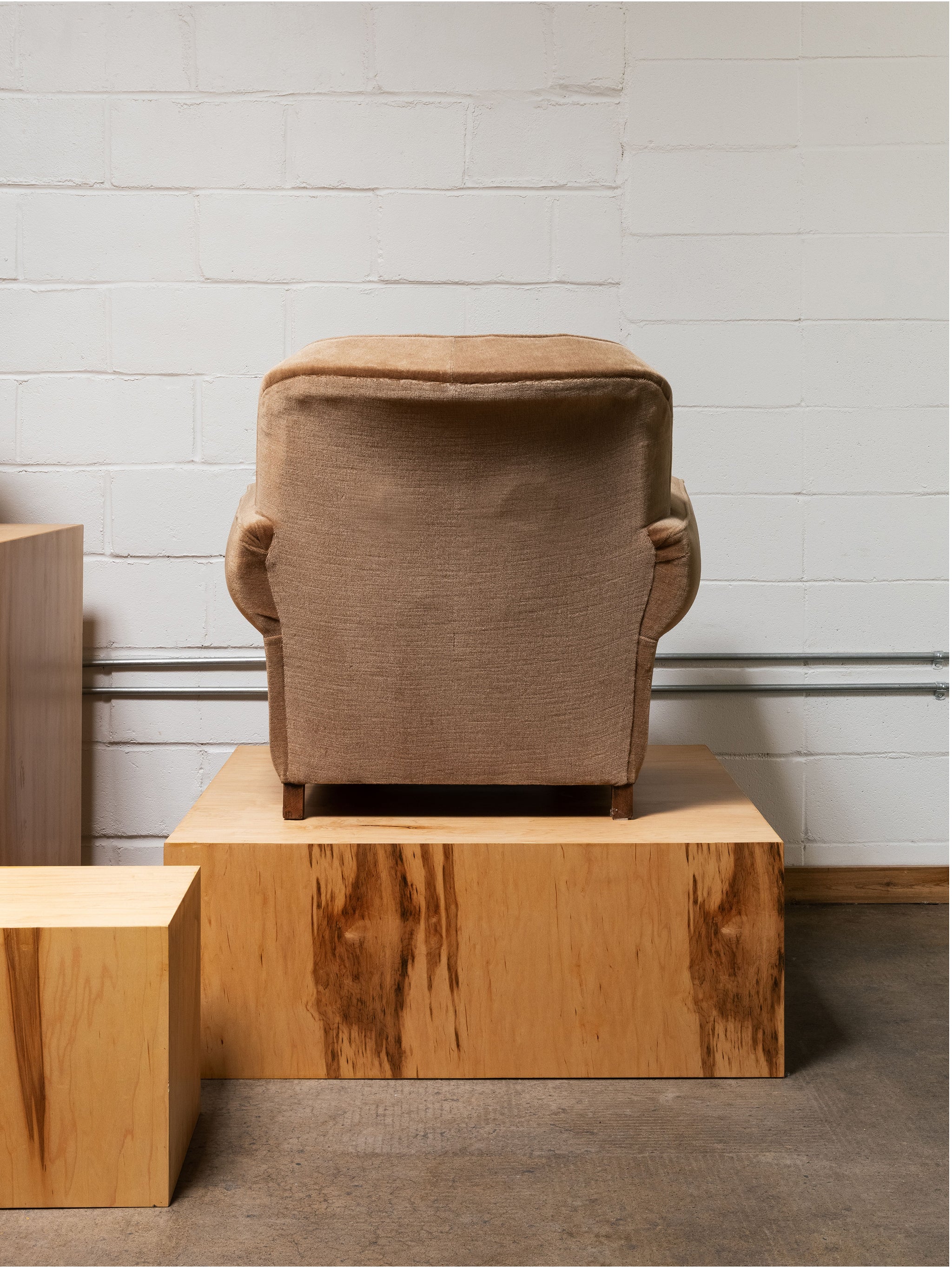 Art Deco Armchair in Brown Mohair