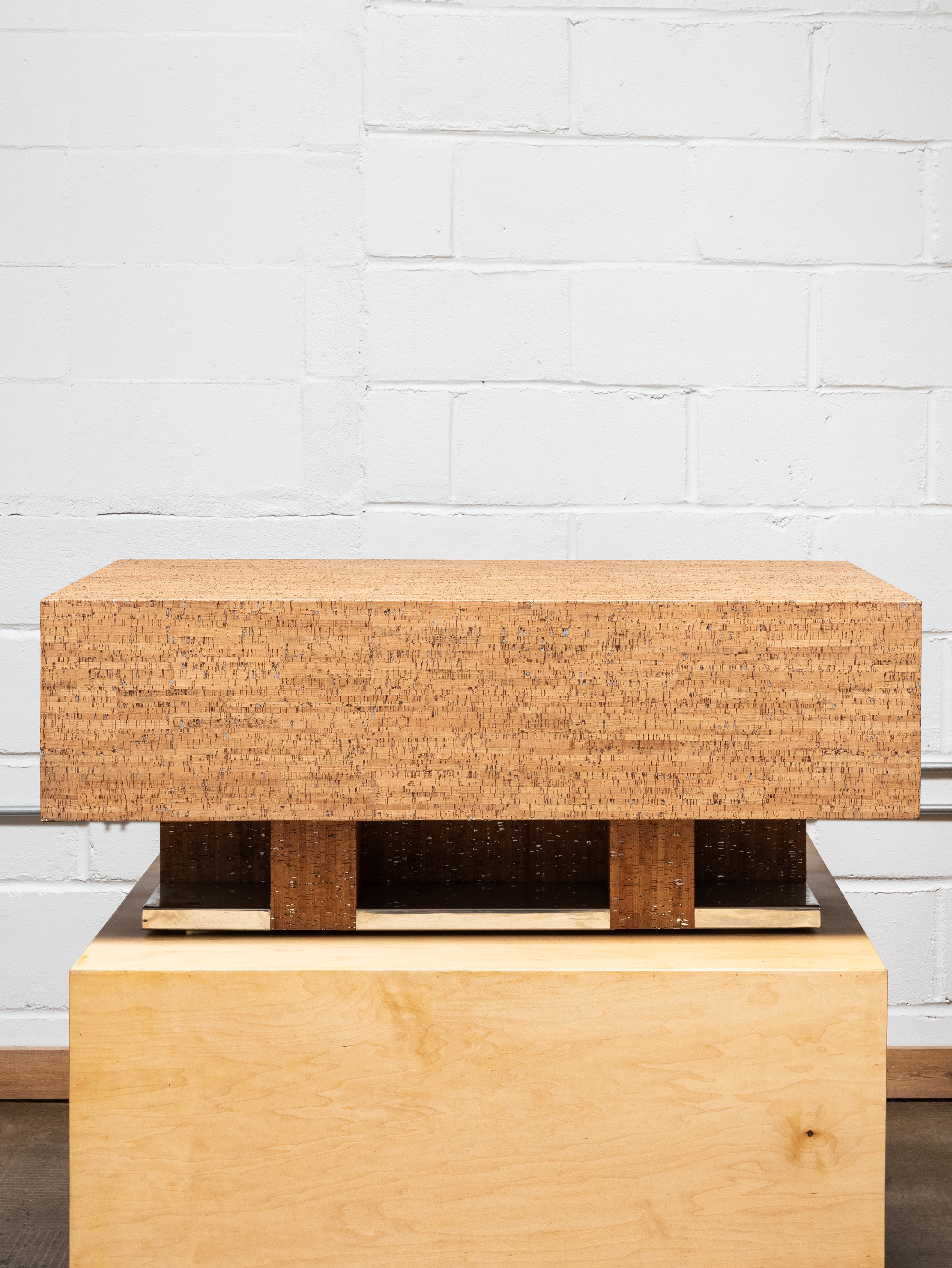 Italian Cork and Silver Coffee Table