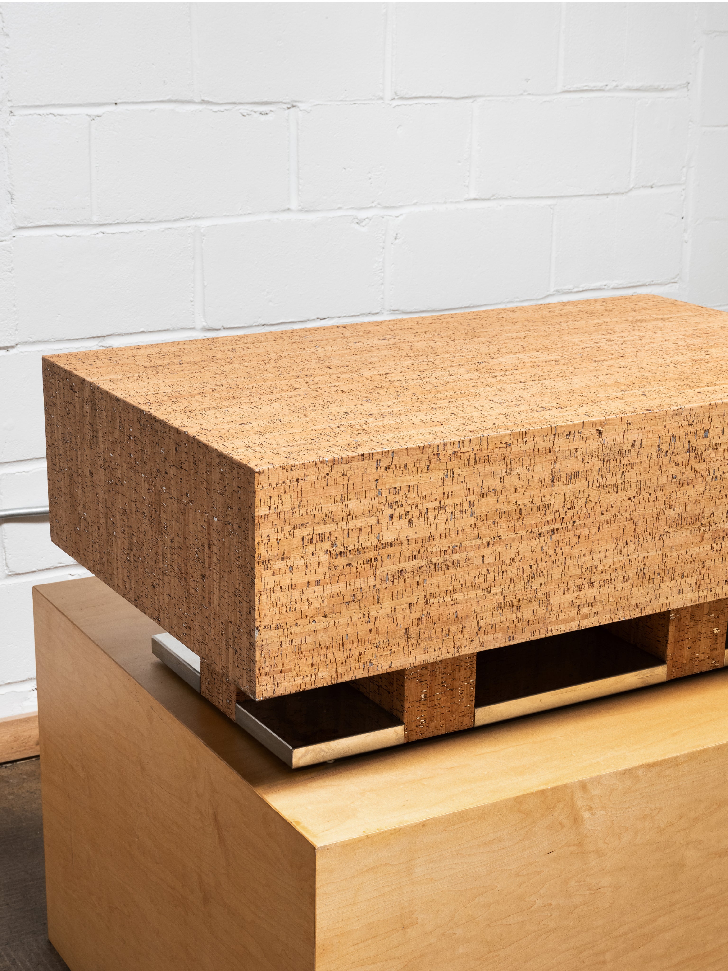 Italian Cork and Silver Coffee Table