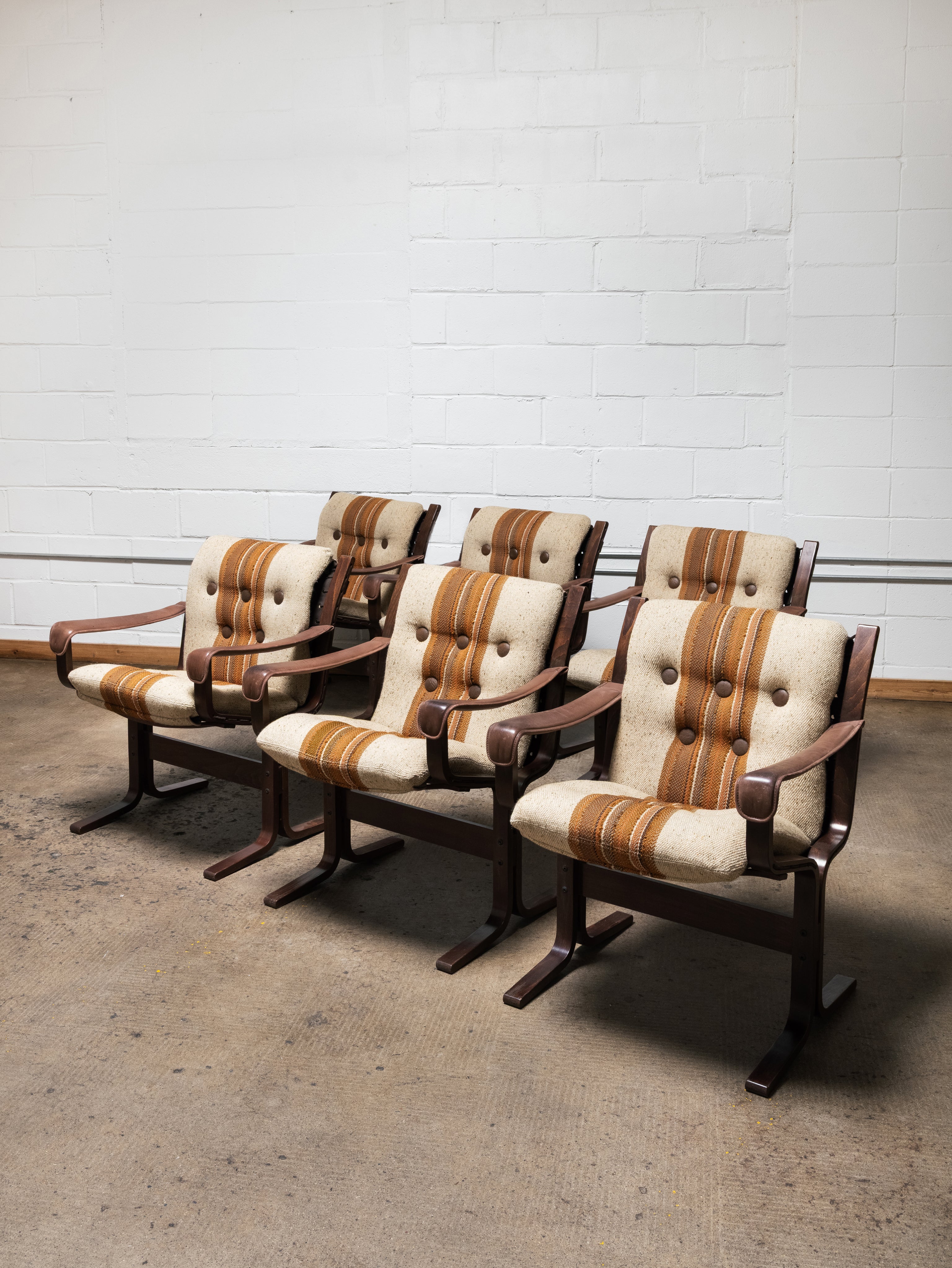 Brown Upholstered Dining Chairs