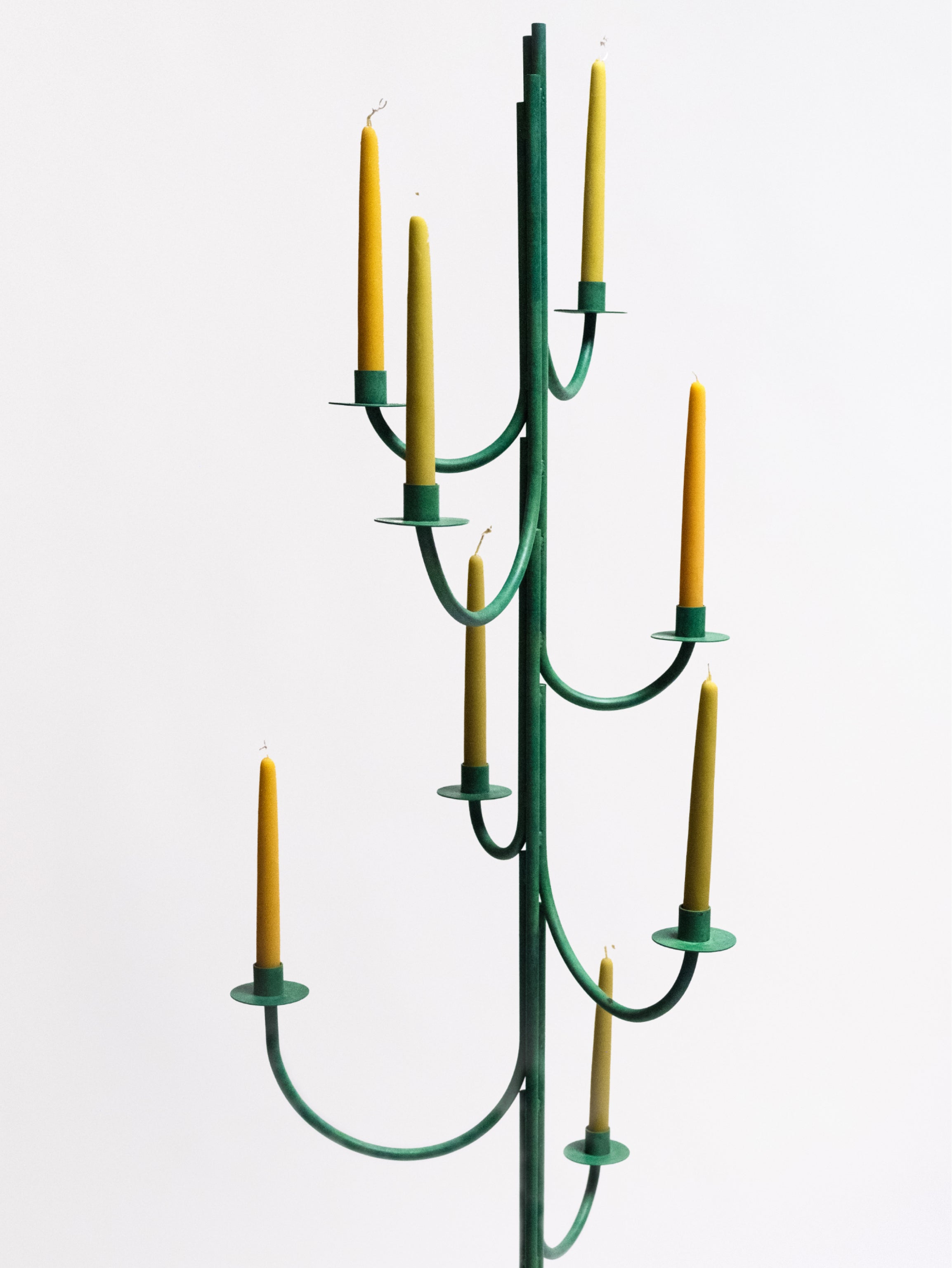 Verdigris Scroll Candelabra by McKeever Donovan