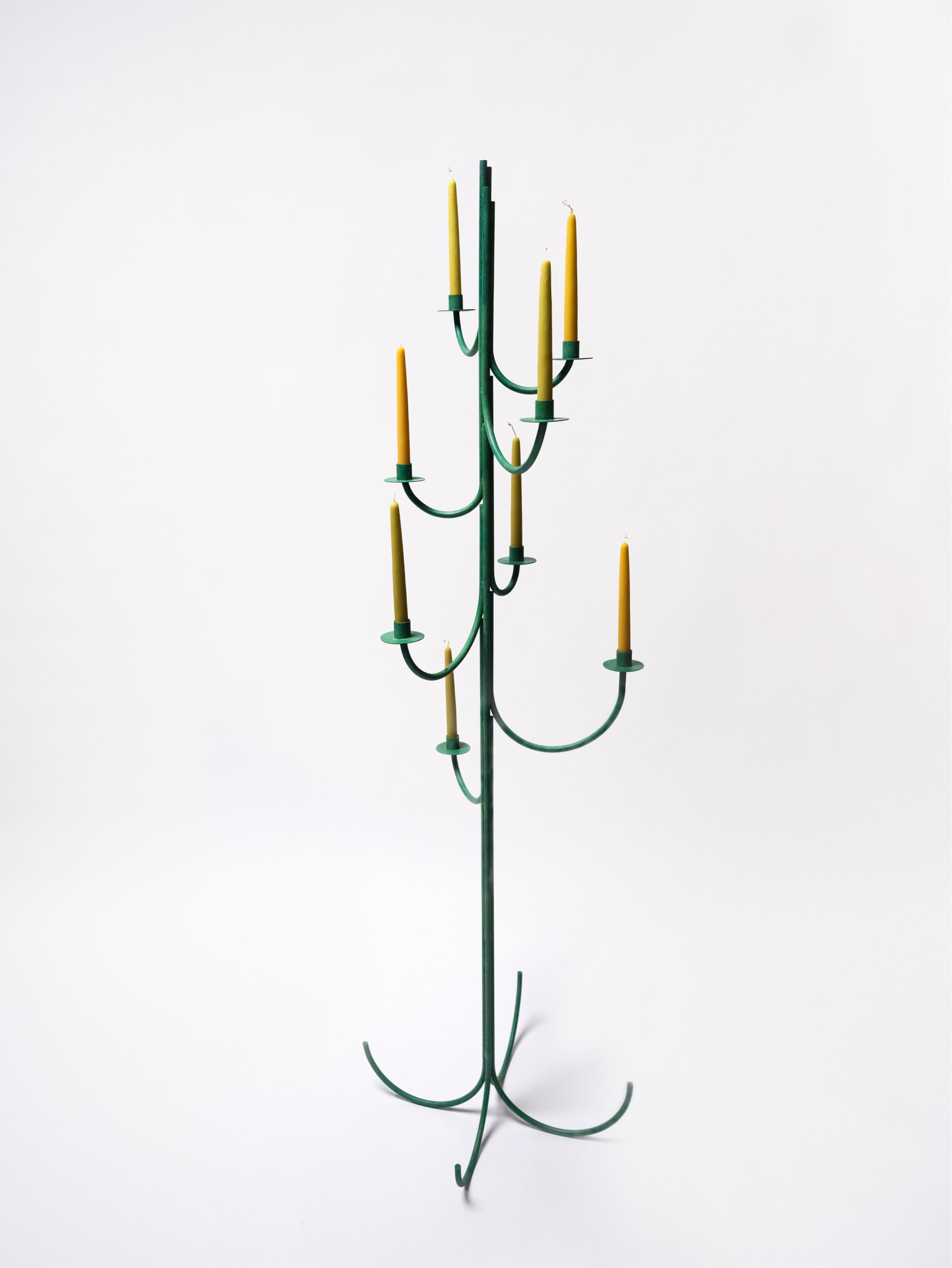 Verdigris Scroll Candelabra by McKeever Donovan